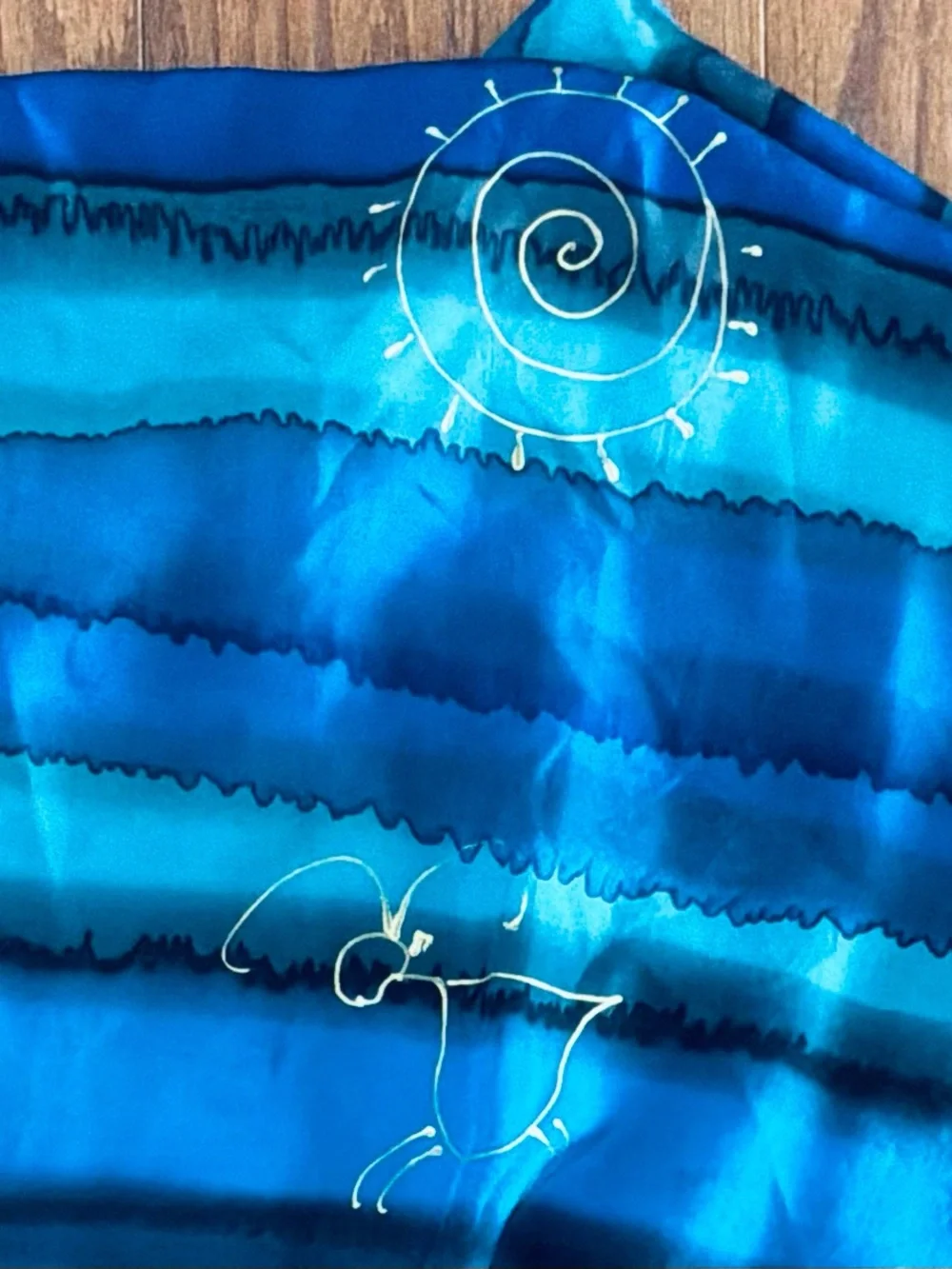 Artist signed silk scarf